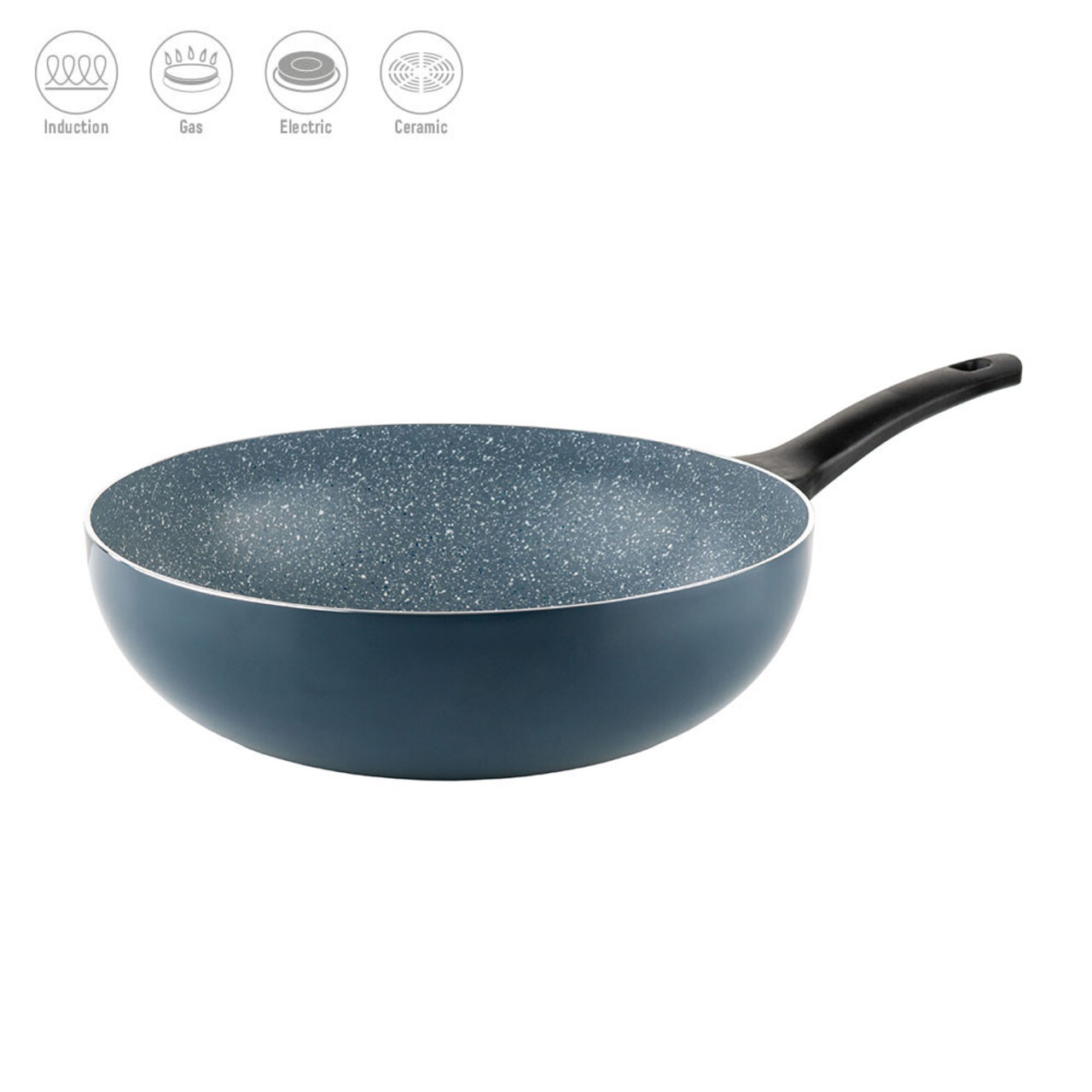 Tigaie Wok Prima, Luigi Ferrero, 30x9 cm, aluminiu presat - imagine 7